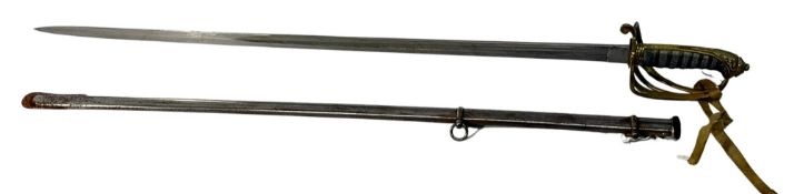 A Victorian Infantry Officer's 1845/1854 pattern sword, with 32.25-inch single-edged pipe-back blade