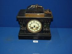 A classical slate mantle clock,