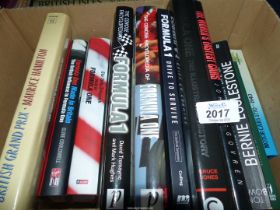 Twelve motor racing books including Murray Walker Incredible, Formula One Drive to Survive,