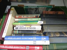 A box of books to include England Photographed by Karl Gullers, The Problem Horse,