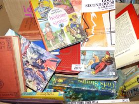 A box of books to include poetry, drama, children's novels, Girls Stories,