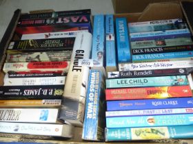 A quantity of novels including Dick Francis, Ruth Rendell, Lee Child, The Last Battle C.S.