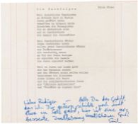 Fried, Erich. Maschinenschriftliches