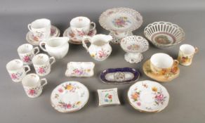 A collection of assorted tea wares and ceramics to include Royal Worcester blushware, Royal Crown