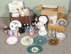 A large collection of assorted ceramics and miscellaneous items; Royal Albert, Royal Worcester,
