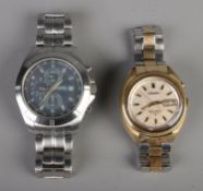 A Seiko Bell-Matic 17 Jewels two tone wrist watch together with a Royal Marine Commando wrist watch