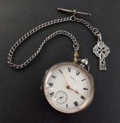 WALTHAM pocket watch with silver Dennison case. 45mm face, enamel and hands all intact and in good o