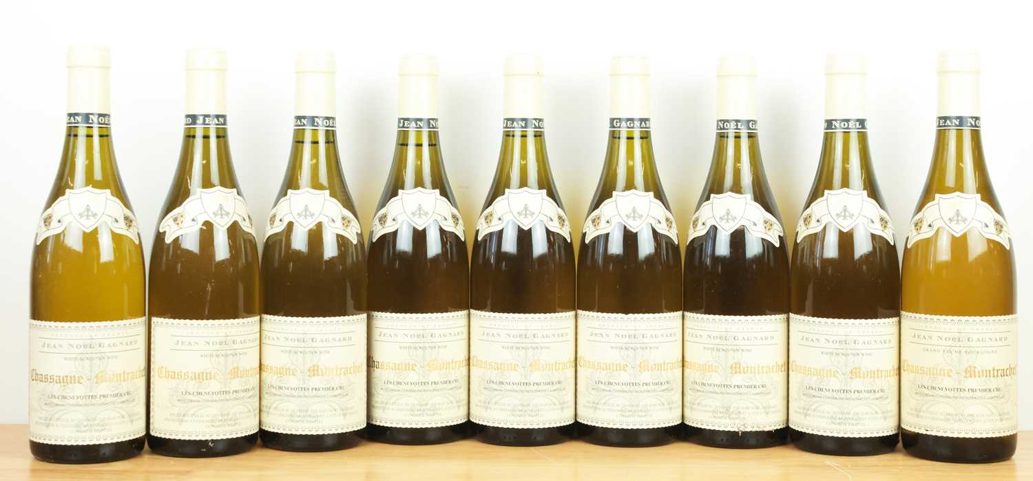 9 bottles Chassagne Montrachet Premier Cru ‘Les Chenevottes’ Domaine Jean-Noel Gagnard 8 bottles Vin