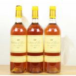 3 bottles Chateau d’Yquem Premier Grand Cru Classe Sauternes 1983