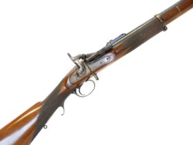 Thomas Turner .577 Snider rifle, 25inch barrel with five groove rifling and folding ladder sight,