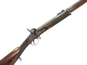 G.H Daw .577 percussion muzzle loading two band volunteer rifle, stock numbered 3740, 32inch