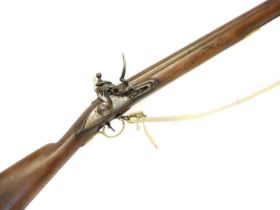 East India Company Baker pattern musket and bayonet, 39 inch .750 barrel with London proof marks,