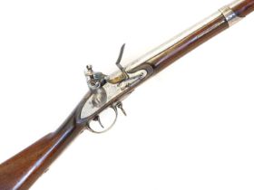 US M.1812 .69 calibre flintlock musket, made by Eli Whitney, the lock marked N.Haven for New Haven