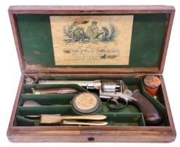 Cased Cogswell retailed Adams patent Model 1851 1st model 54 bore percussion revolver, serial number