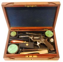 A superb cased Tranter 3rd model patent 120 bore double trigger percussion revolver, serial number