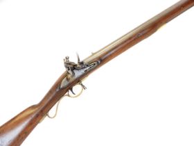 East India Company .750 flintlock short musket and bayonet, 33inch sighted barrel with London