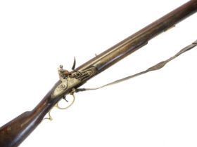 Volunteer flintlock .650 Baker type rifle, 30inch sighted barrel with Birmingham proof marks,