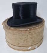 A G.A. Dunn & Co LTD., black silk plush top hat, marked inside 'Picadilly Circus, 429 The Strand, 54
