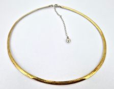 A gold plated necklace, marked to clasp '925 Italy', small heart to clasp.