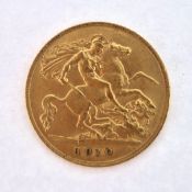 A Edward VII half sovereign, dated 1910.