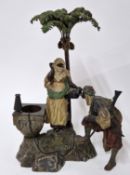 Attributed to Franz Xaver Bergman (Austrian, 1861-1936), cold painted bronze group, 'Bedouin