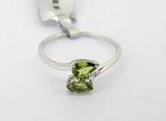 Gemporia, a Ambanja Demantoid garnet ring, set in 9ct white gold, size S, with certificate of
