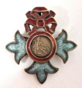 A British Order of the Empire silver and enamel brooch, inscribed to reverse 'For God and The
