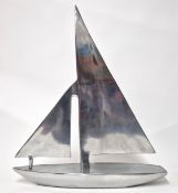 A large scale aluminium yacht by Nauticalia of Greenwich, stylised design, height approx 63cm,