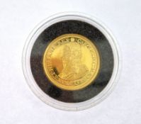 Replica Charles I 22ct gold pattern five unite coin by The London Mint Office, hallmarked to the