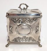 An Edwardian silver tea caddy, hallmarked Chester 1907, weight approx. 7.7oz.