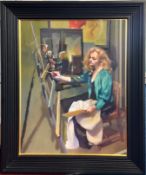Robert Lenkiewicz (1941-2002), oil on board, 'Lisa Stokes Painting', signed and inscribed verso '