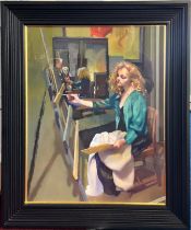 Robert Lenkiewicz (1941-2002), oil on board, 'Lisa Stokes Painting', signed and inscribed verso '