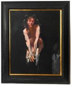 Robert Lenkiewicz (1941-2002), oil on board 'Study Louise Courtnell', signed and titled verso,
