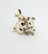 A silver figure of Hares, London, MH, approx 35.5g.