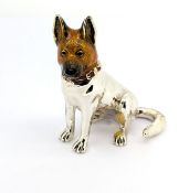A silver and enamelled German Sheppard dog, London, CWS, approx 57.8g