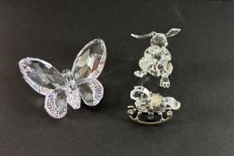 Swarovski Crystal Glass, Crystal Memories - Rocking Horse, Rabbit (2019 issue), Winter Sparkle and