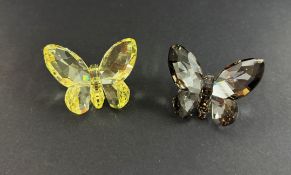Swarovski Crystal Glass, Brilliant Butterfly - Jonquili and Brilliant Butterfly - Satin, all boxed.