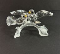 Swarovski Crystal Glass, Turtle Doves, boxed.
