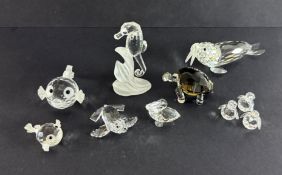 Swarovski Crystal Glass, A mixed lot including Seahorse, Seal, 2010 Event Piece - Galapagos Tortoise