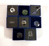 Swarovski Crystal Glass, mixed lot including window hangers, SCS Lion head, etc, boxed.