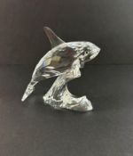 Swarovski Crystal Glass, Orca (Killer Whale), boxed.