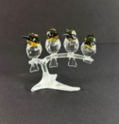 Swarovski Crystal Glass, Bee-Eaters, boxed.