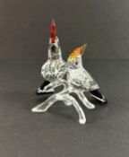 Swarovski Crystal Glass, Hoopoes, boxed.
