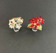 Swarovski Crystal Glass, Poinsettia (2007 issue) and Star Blossoms, boxed.