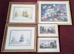 A pair of maritime limited edition prints by Derek Gardner, together with pair of prints of