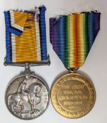 A WWI Great War For Civilisation Medal, together with the 1914-1918 medal, inscribed '47496 PTE.J.