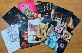 A collection of Christies catalogues on teddy bears.