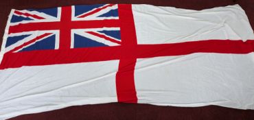 A large naval British white ensign approx 370cm x 170cm.