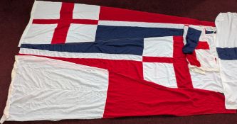 A collection of Naval Pennants and flags, to include five Church Pennants, and others.