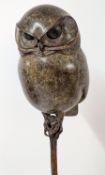Adam Binder (Cotswolds Bronze Artist, 1970-) a limited edition bronze sculpture of a little owl on a